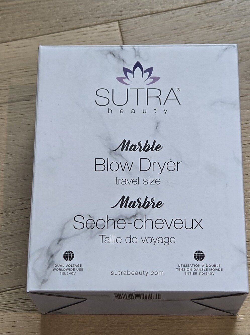 NIB Sutra Beauty Marble Travel Size Blow Dryer 1000W